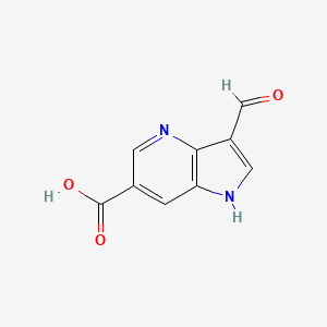 molecular formula C9H6N2O3 B1441145 3-formyl-1H-pyrrolo[3,2-b]pyridine-6-carboxylic acid CAS No. 1190316-06-3