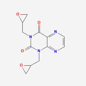 molecular formula C12H12N4O4 B14411499 1,3-Bis[(oxiran-2-yl)methyl]pteridine-2,4(1H,3H)-dione CAS No. 86140-79-6