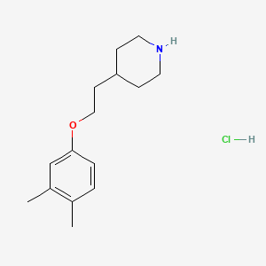 molecular formula C15H24ClNO B1441151 4-[2-(3,4-Dimethylphenoxy)ethyl]piperidine hydrochloride CAS No. 1220031-92-4
