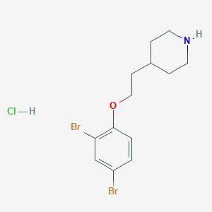molecular formula C13H18Br2ClNO B1441160 4-[2-(2,4-Dibromophenoxy)ethyl]piperidine hydrochloride CAS No. 1219972-15-2