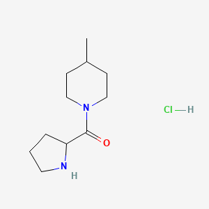 molecular formula C11H21ClN2O B1441163 (4-Methyl-1-piperidinyl)(2-pyrrolidinyl)methanone hydrochloride CAS No. 1236267-61-0