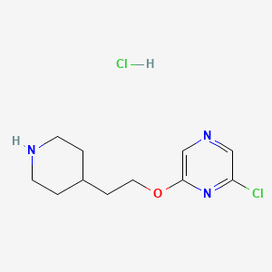 molecular formula C11H17Cl2N3O B1441169 6-Chloro-2-pyrazinyl 2-(4-piperidinyl)ethyl ether hydrochloride CAS No. 1219976-52-9
