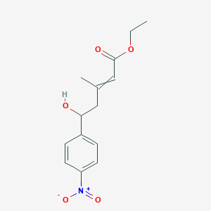 Ethyl 5-hydroxy-3-methyl-5-(4-nitrophenyl)pent-2-enoate