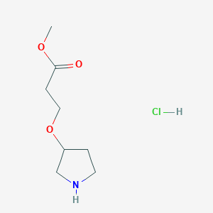 molecular formula C8H16ClNO3 B1441183 Methyl 3-(3-pyrrolidinyloxy)propanoate hydrochloride CAS No. 1220037-21-7