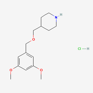 molecular formula C15H24ClNO3 B1441188 3,5-Dimethoxybenzyl 4-piperidinylmethyl ether hydrochloride CAS No. 1220020-35-8