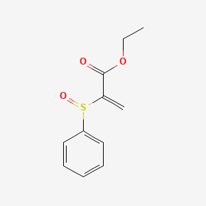 molecular formula C11H12O3S B14411893 2-Propenoic acid, 2-(phenylsulfinyl)-, ethyl ester CAS No. 83182-17-6