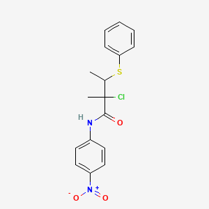 2-Chloro-2-methyl-N-(4-nitrophenyl)-3-(phenylsulfanyl)butanamide