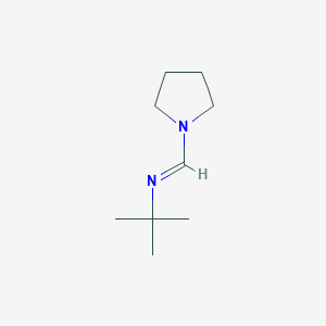 molecular formula C9H18N2 B14411950 Pyrrolidine, 1-[[(1,1-dimethylethyl)imino]methyl]- CAS No. 85152-51-8