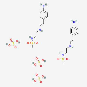 molecular formula C22H44N6O16S5 B14412001 N-[2-[2-(4-aminophenyl)ethylamino]ethyl]methanesulfonamide;sulfuric acid CAS No. 82761-30-6