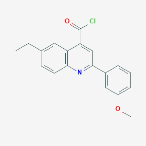 molecular formula C19H16ClNO2 B1441201 6-乙基-2-(3-甲氧苯基)喹啉-4-酰氯 CAS No. 1160260-87-6