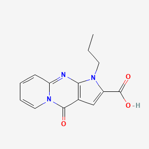 molecular formula C14H13N3O3 B1441202 4-Oxo-1-propyl-1,4-dihydropyrido[1,2-a]pyrrolo[2,3-d]pyrimidine-2-carboxylic acid CAS No. 1086386-69-7