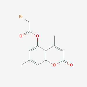 molecular formula C13H11BrO4 B14412023 4,7-Dimethyl-2-oxo-2H-1-benzopyran-5-yl bromoacetate CAS No. 80716-17-2