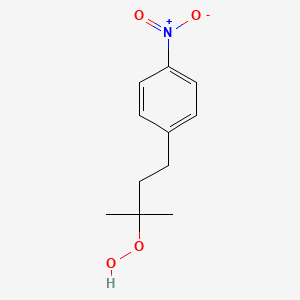 molecular formula C11H15NO4 B14412048 2-Methyl-4-(4-nitrophenyl)butane-2-peroxol CAS No. 85981-58-4