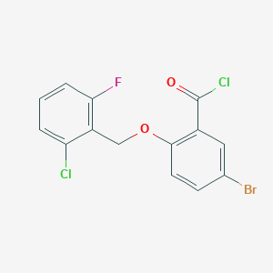 B1441205 5-Bromo-2-[(2-chloro-6-fluorobenzyl)oxy]benzoyl chloride CAS No. 1160259-89-1
