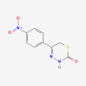 molecular formula C9H7N3O3S B14412082 5-(4-Nitrophenyl)-3,6-dihydro-2H-1,3,4-thiadiazin-2-one CAS No. 83070-02-4