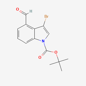 molecular formula C14H14BrNO3 B1441209 3-溴-4-甲酰-1H-吲哚-1-甲酸叔丁酯 CAS No. 921125-94-2