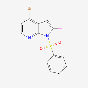 molecular formula C13H8BrIN2O2S B1441211 4-溴-2-碘-1-(苯磺酰基)-1H-吡咯并[2,3-b]吡啶 CAS No. 889939-26-8