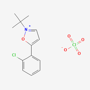 molecular formula C13H15Cl2NO5 B14412127 2-tert-Butyl-5-(2-chlorophenyl)-1,2-oxazol-2-ium perchlorate CAS No. 81729-44-4