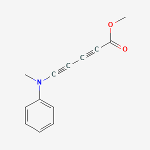 molecular formula C13H11NO2 B14412140 Methyl 5-[methyl(phenyl)amino]penta-2,4-diynoate CAS No. 82505-85-9