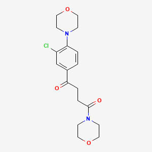 molecular formula C18H23ClN2O4 B14412157 1-[3-Chloro-4-(morpholin-4-yl)phenyl]-4-(morpholin-4-yl)butane-1,4-dione CAS No. 84313-89-3