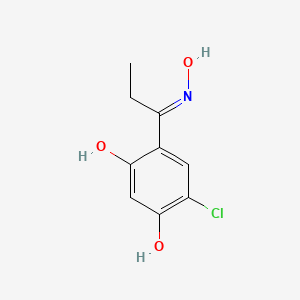 molecular formula C9H10ClNO3 B14412164 4-chloro-6-[(E)-C-ethyl-N-hydroxycarbonimidoyl]benzene-1,3-diol 