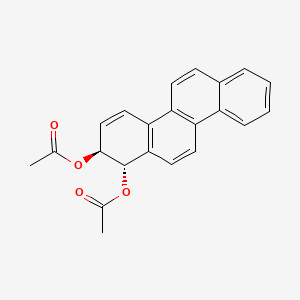 molecular formula C22H18O4 B14412208 1,2-Chrysenediol, 1,2-dihydro-, diacetate, (1S-trans)- CAS No. 80433-97-2