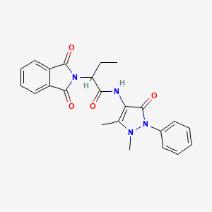 molecular formula C23H22N4O4 B14412266 N-Antipyrinyl-1,3-dioxo-alpha-ethyl-2-isoindolineacetamide CAS No. 81217-03-0