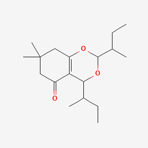 molecular formula C18H30O3 B14412302 2,4-Di(butan-2-yl)-7,7-dimethyl-4,6,7,8-tetrahydro-2H,5H-1,3-benzodioxin-5-one CAS No. 83814-05-5