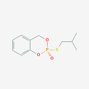 molecular formula C11H15O3PS B14412307 2-[(2-Methylpropyl)sulfanyl]-2H,4H-1,3,2lambda~5~-benzodioxaphosphinin-2-one CAS No. 85480-09-7