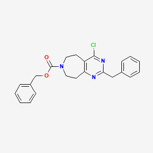 molecular formula C23H22ClN3O2 B1441232 benzyl 2-benzyl-4-chloro-8,9-dihydro-5H-pyrimido[4,5-d]azepine-7(6H)-carboxylate CAS No. 1065113-62-3