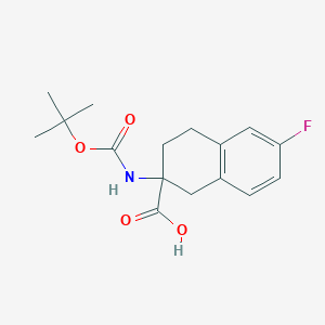 molecular formula C16H20FNO4 B1441241 2-((tert-Butoxycarbonyl)amino)-6-fluoro-1,2,3,4-tetrahydronaphthalene-2-carboxylic acid CAS No. 885274-13-5