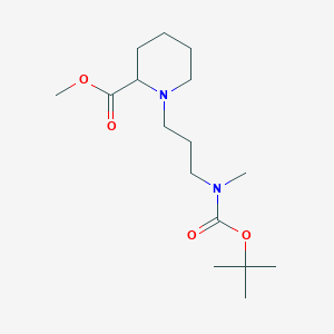 molecular formula C16H30N2O4 B1441242 Methyl 1-(3-((tert-butoxycarbonyl)(methyl)amino)propyl)piperidine-2-carboxylate CAS No. 1313712-13-8