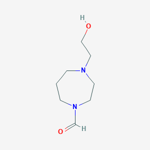 molecular formula C8H16N2O2 B1441247 4-(2-Hydroxyethyl)-1,4-diazepane-1-carbaldehyde CAS No. 1342061-59-9