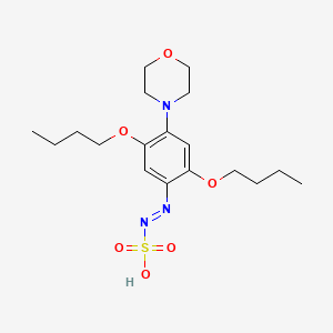 molecular formula C18H29N3O6S B14412489 (E)-[2,5-Dibutoxy-4-(morpholin-4-yl)phenyl]diazene-1-sulfonic acid CAS No. 82116-94-7