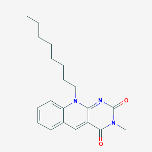 molecular formula C20H25N3O2 B14412525 3-Methyl-10-octylpyrimido[4,5-b]quinoline-2,4(3H,10H)-dione CAS No. 81528-05-4