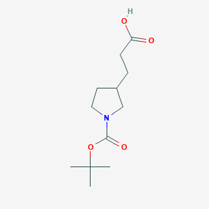 molecular formula C12H21NO4 B1441259 3-(1-(tert-Butoxycarbonyl)pyrrolidin-3-yl)propanoic acid CAS No. 885271-17-0