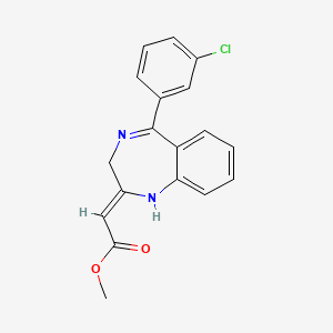 molecular formula C18H15ClN2O2 B1441267 Methyl (2Z)-[5-(3-chlorophenyl)-1,3-dihydro-2H-1,4-benzodiazepin-2-ylidene]acetate CAS No. 1243149-42-9