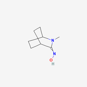 molecular formula C8H14N2O B14412681 N-(2-Methyl-2-azabicyclo[2.2.2]octan-3-ylidene)hydroxylamine CAS No. 83369-54-4