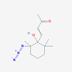 molecular formula C13H21N3O2 B14412696 4-(2-Azido-1-hydroxy-2,6,6-trimethylcyclohexyl)but-3-en-2-one CAS No. 84113-97-3