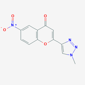 B144127 4H-1-Benzopyran-4-one, 2-(1-methyl-1H-1,2,3-triazol-4-yl)-6-nitro- CAS No. 131924-53-3