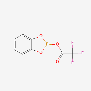 molecular formula C8H4F3O4P B14412711 2-[(Trifluoroacetyl)oxy]-2H-1,3,2-benzodioxaphosphole CAS No. 85233-01-8