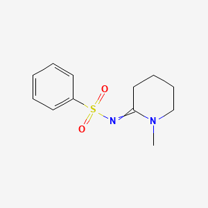 molecular formula C12H16N2O2S B14412739 N-(1-Methylpiperidin-2-ylidene)benzenesulfonamide CAS No. 84484-12-8