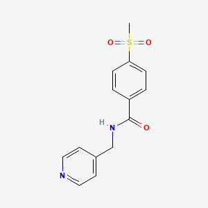 molecular formula C14H14N2O3S B14412740 Benzamide, 4-(methylsulfonyl)-N-(4-pyridinylmethyl)- CAS No. 80819-01-8