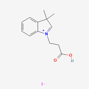 molecular formula C13H16INO2 B14412745 1-(2-Carboxyethyl)-3,3-dimethyl-3H-indol-1-ium iodide CAS No. 86653-18-1