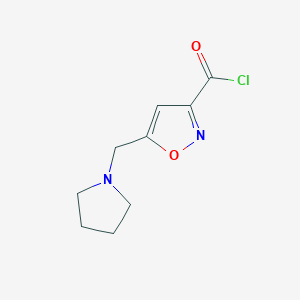 molecular formula C9H11ClN2O2 B1441275 5-(吡咯烷-1-基甲基)异恶唑-3-羰基氯 CAS No. 1242982-43-9