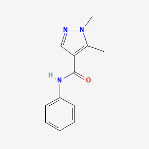 molecular formula C12H13N3O B14412755 1,5-Dimethyl-N-phenyl-1H-pyrazole-4-carboxamide CAS No. 85290-81-9