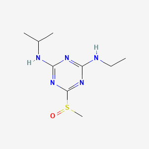 molecular formula C9H17N5OS B14412763 1,3,5-Triazine-2,4-diamine, N-ethyl-N'-(1-methylethyl)-6-(methylsulfinyl)- CAS No. 80525-15-1