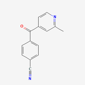 molecular formula C14H10N2O B1441285 4-(4-Cyanobenzoyl)-2-methylpyridine CAS No. 1187169-67-0