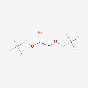 molecular formula C12H23BrO2 B14412853 1-{[1-Bromo-2-(2,2-dimethylpropoxy)ethenyl]oxy}-2,2-dimethylpropane CAS No. 83466-26-6