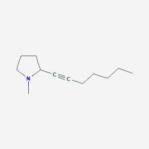 molecular formula C12H21N B14412869 2-(Hept-1-YN-1-YL)-1-methylpyrrolidine CAS No. 87143-81-5